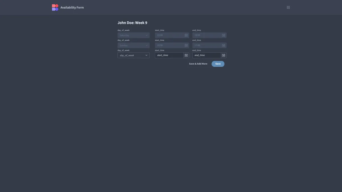 How to Build an Availability Form