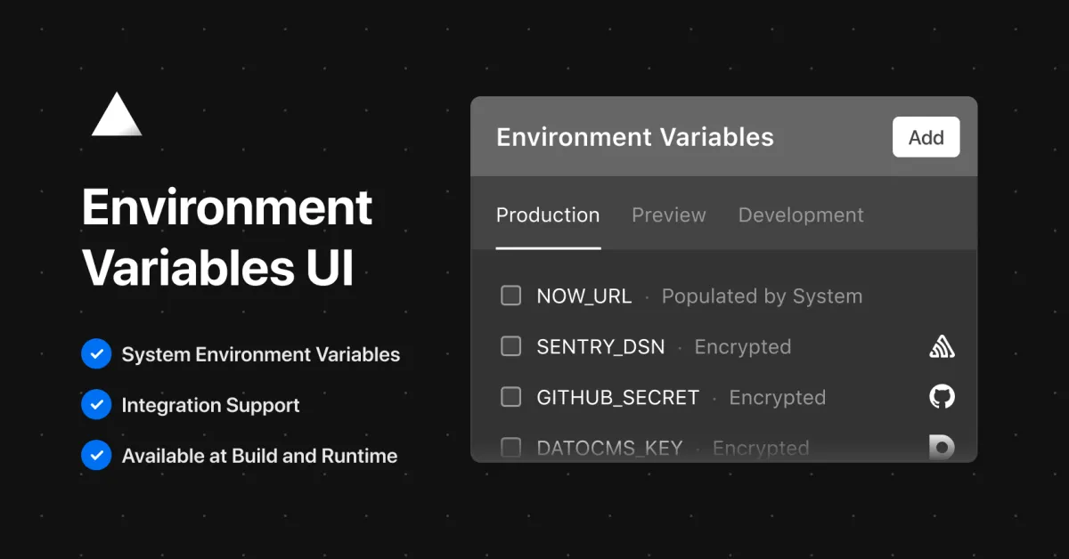 Environment Variables UI