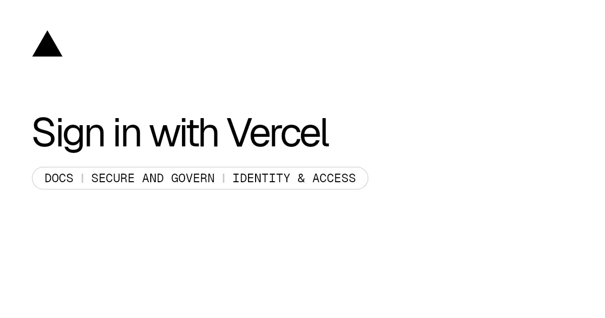 Sign in with Vercel