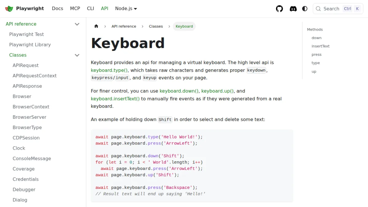 Keyboard | Playwright