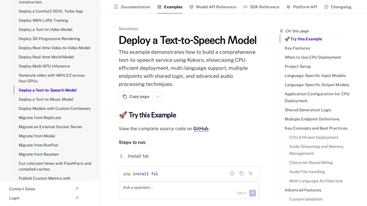 Deploy a Text-to-Speech Model - fal