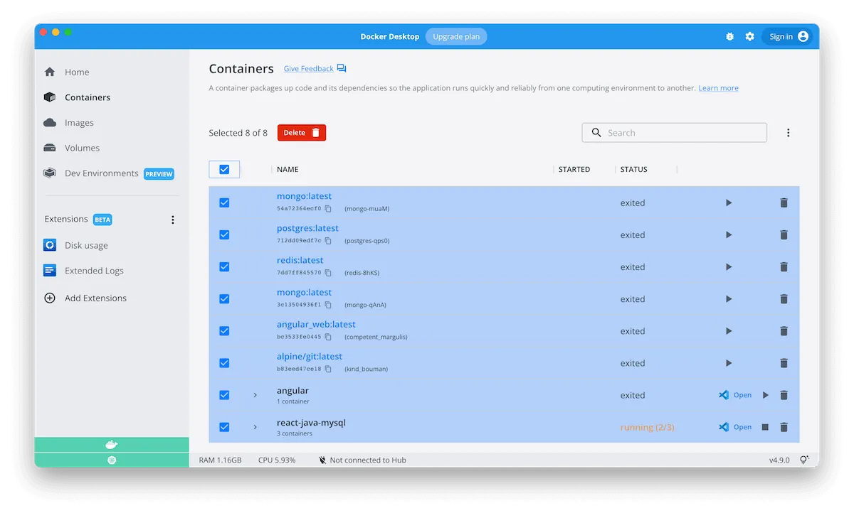 New Extensions and Container Interface Enhancements in Docker Desktop 4.9