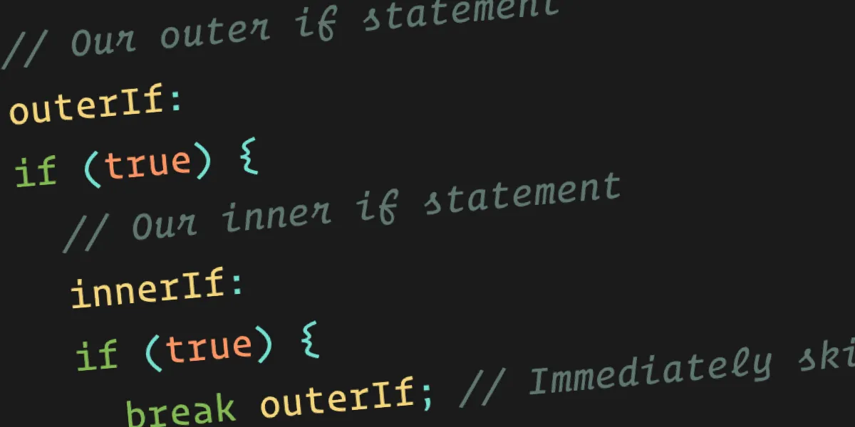 You Can Label a JavaScript `if` Statement