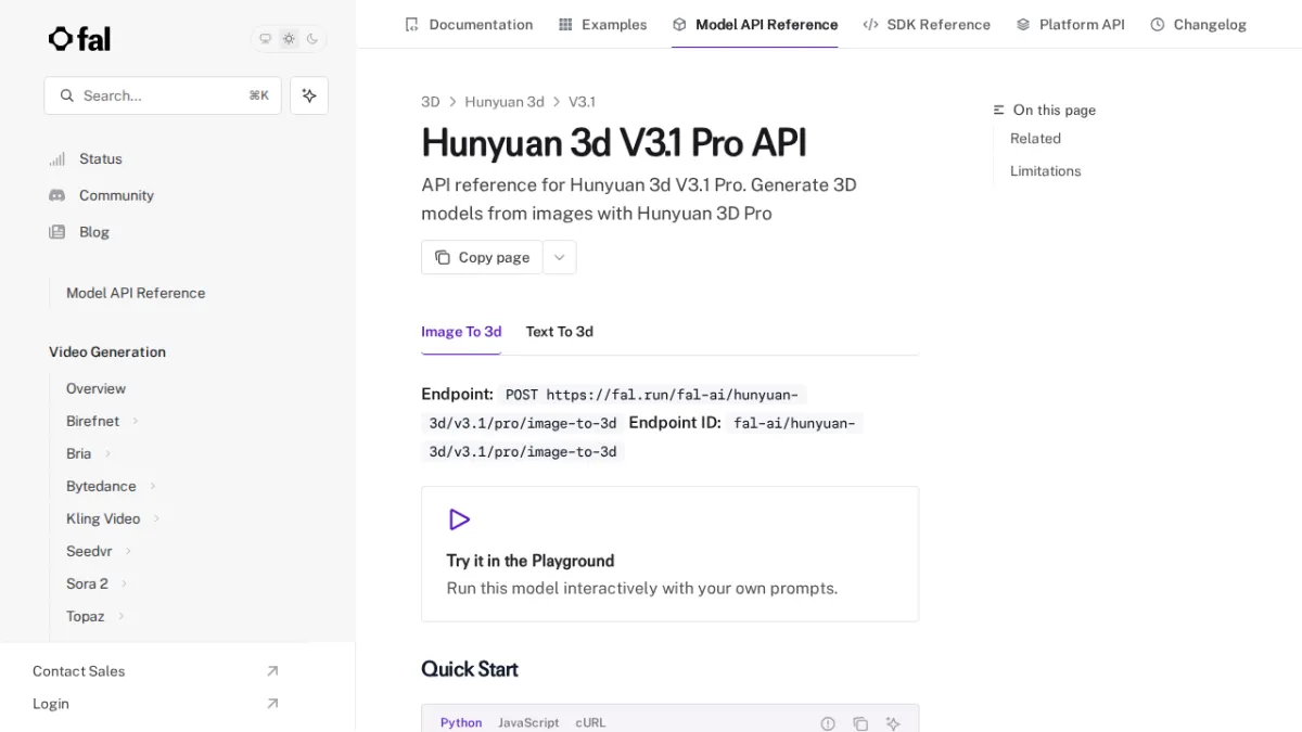 Hunyuan 3d V3.1 Pro API - fal