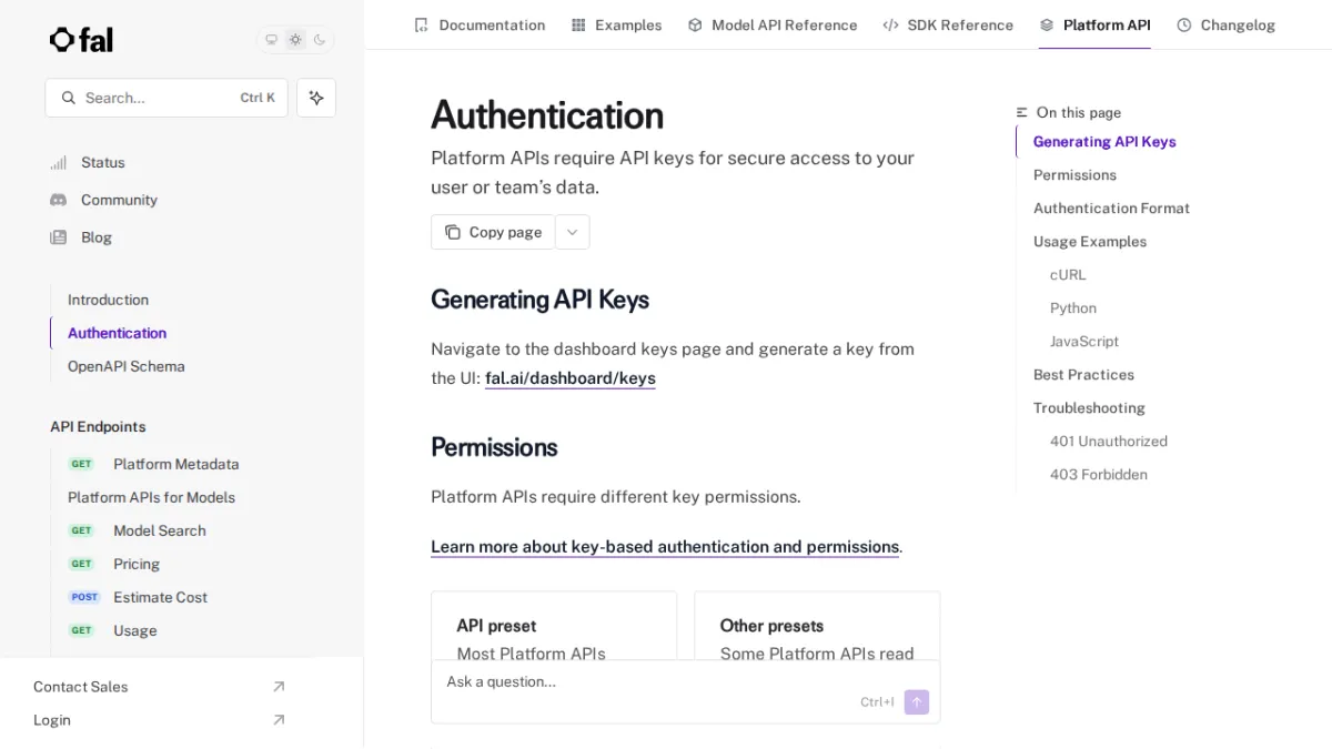 Authentication - fal