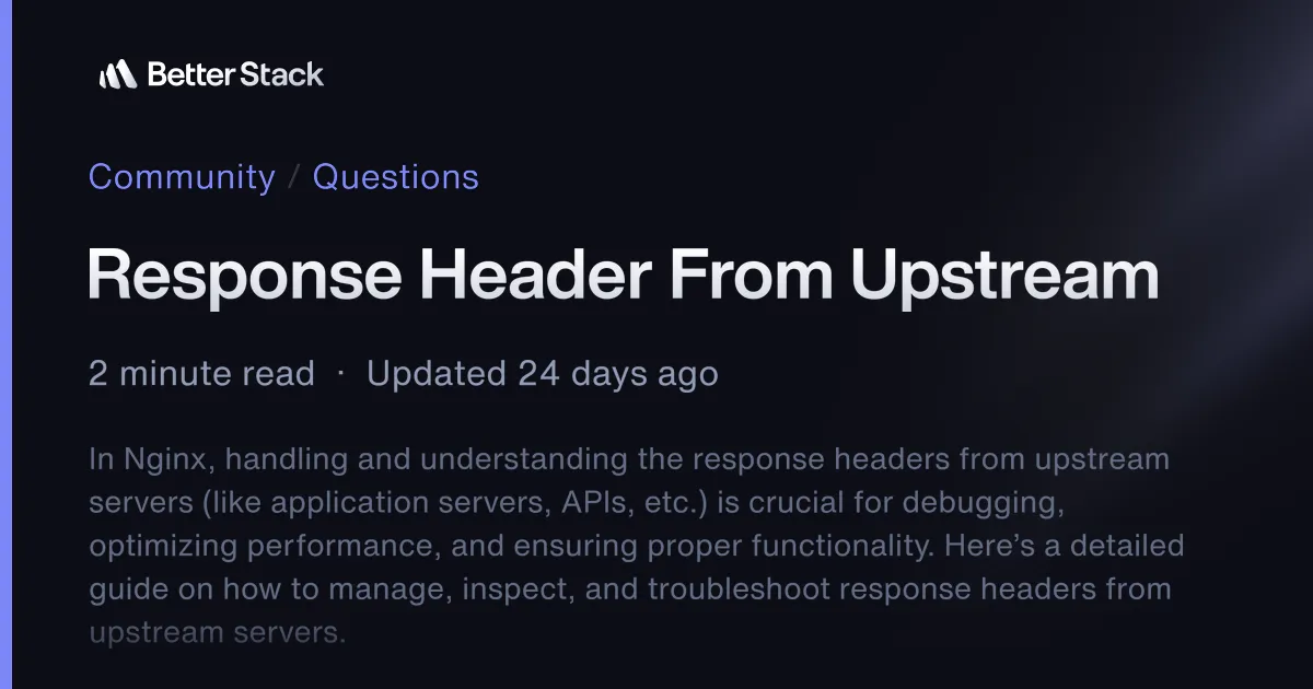 Response Header From Upstream