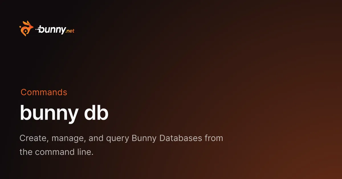 bunny db - bunny.net Documentation