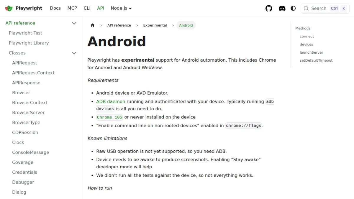 Android | Playwright