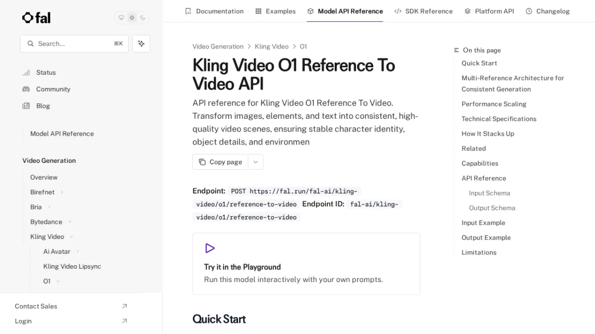 Kling Video O1 Reference To Video API - fal