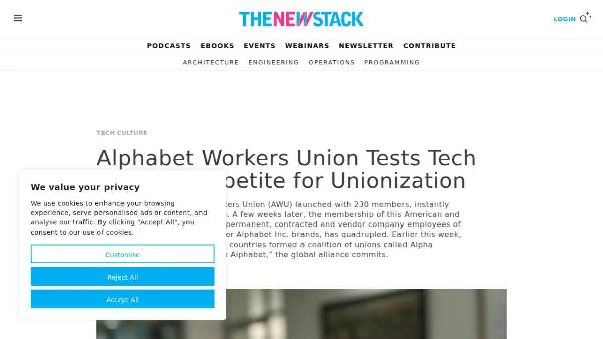 Alphabet Workers Union Tests Tech Industry Appetite for Unionization