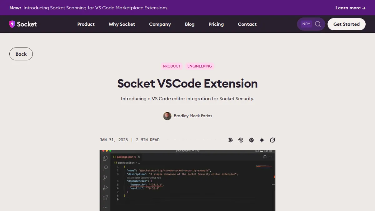 Socket VSCode Extension