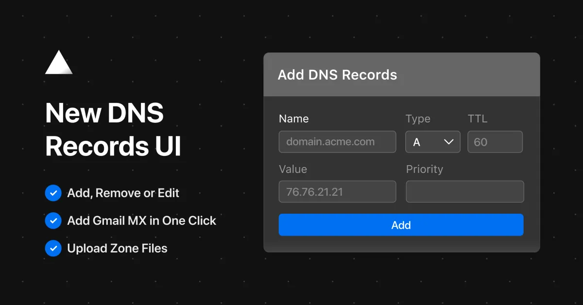 DNS Records UI