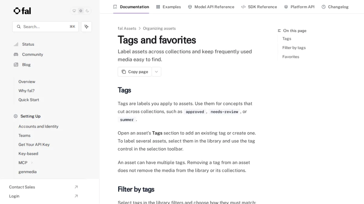 Tags and favorites - fal