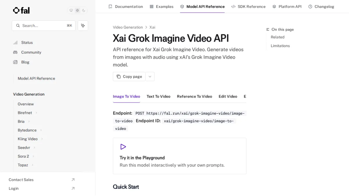 Xai Grok Imagine Video API - fal