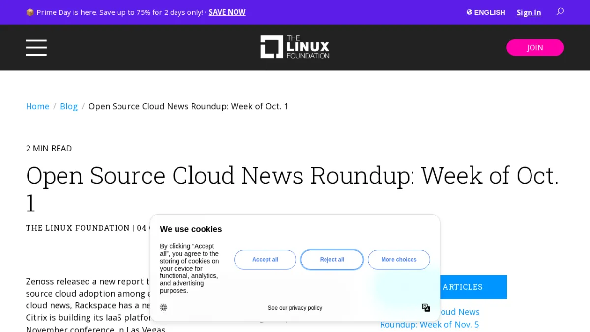 Open Source Cloud News Roundup: Week of Oct. 1 - Linux Foundation