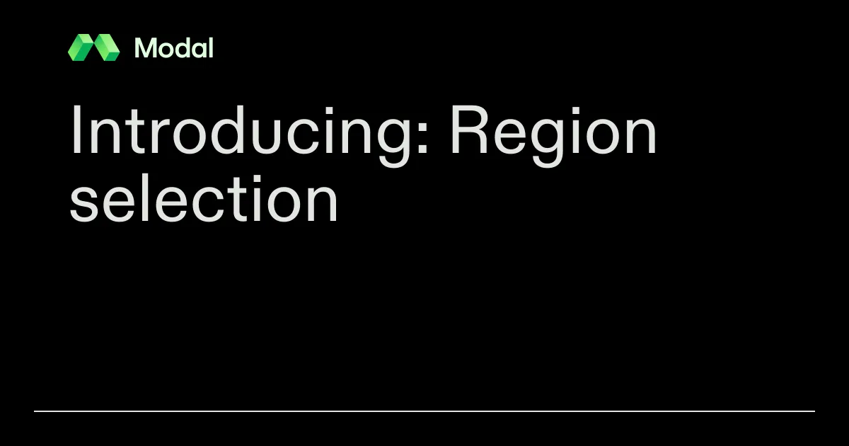 Introducing: Region selection