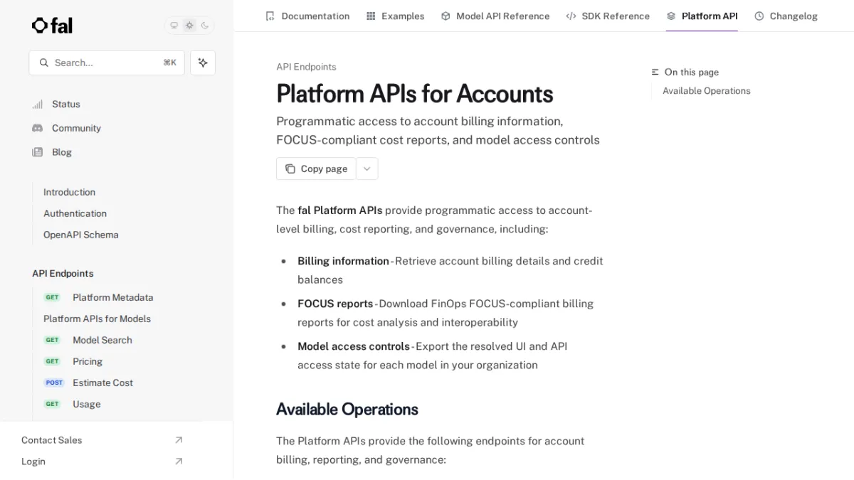 Platform APIs for Accounts - fal