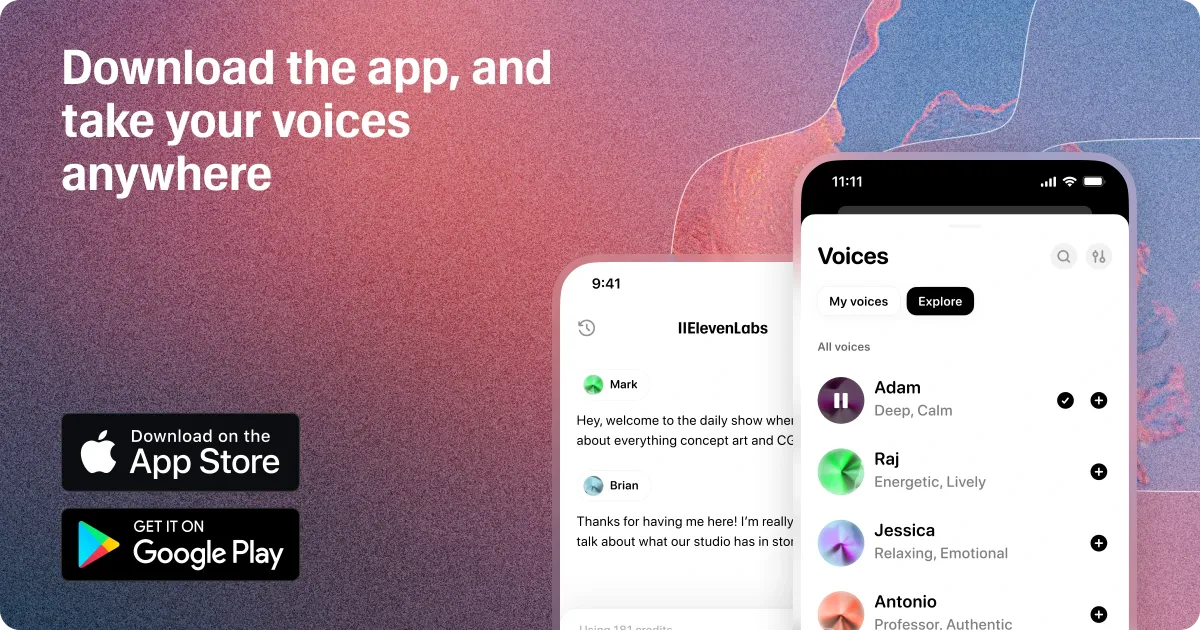 ElevenLabs Mobile App on iOS & Android