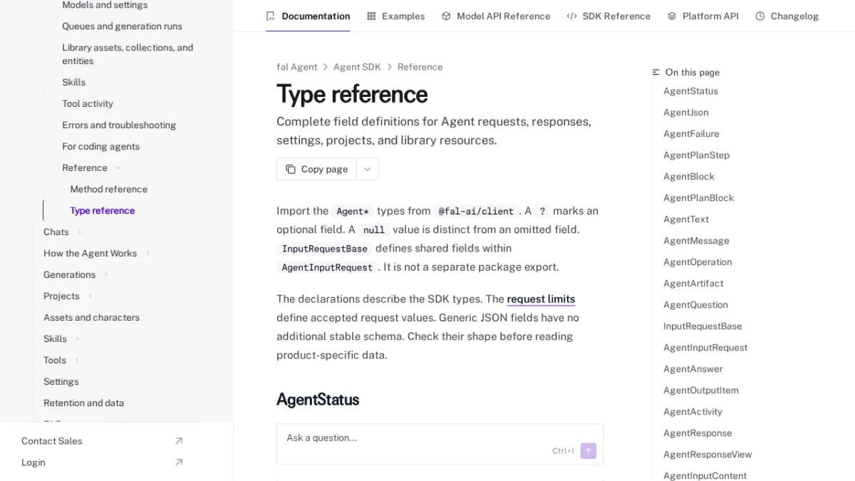 Type reference - fal