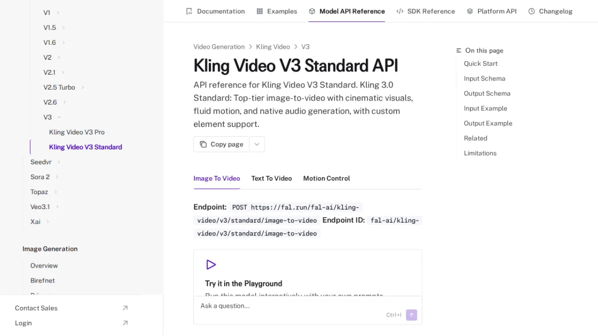 Kling Video V3 Standard API - fal