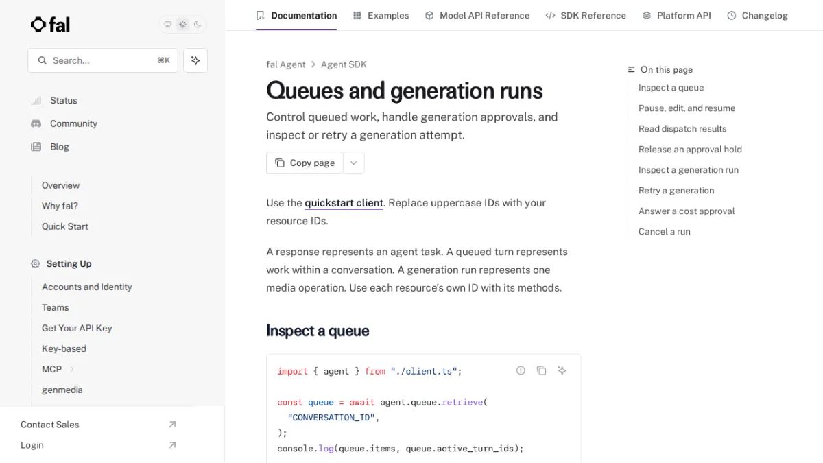 Queues and generation runs - fal