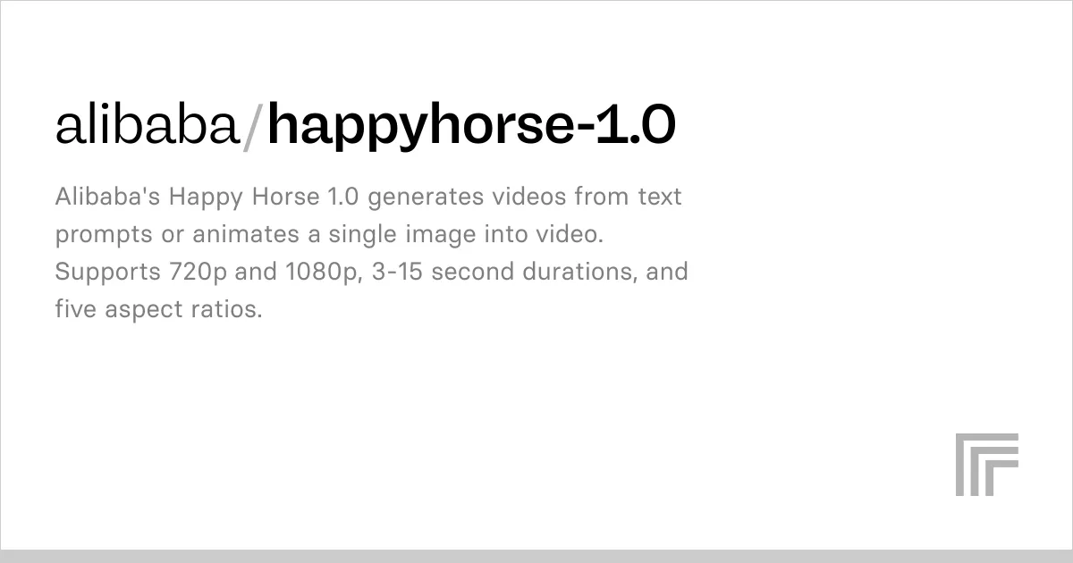 alibaba/happyhorse-1.0