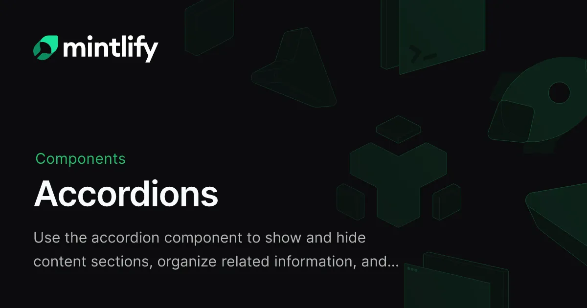 Accordions - Mintlify
