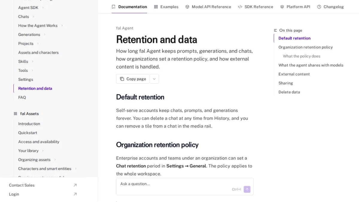 Retention and data - fal