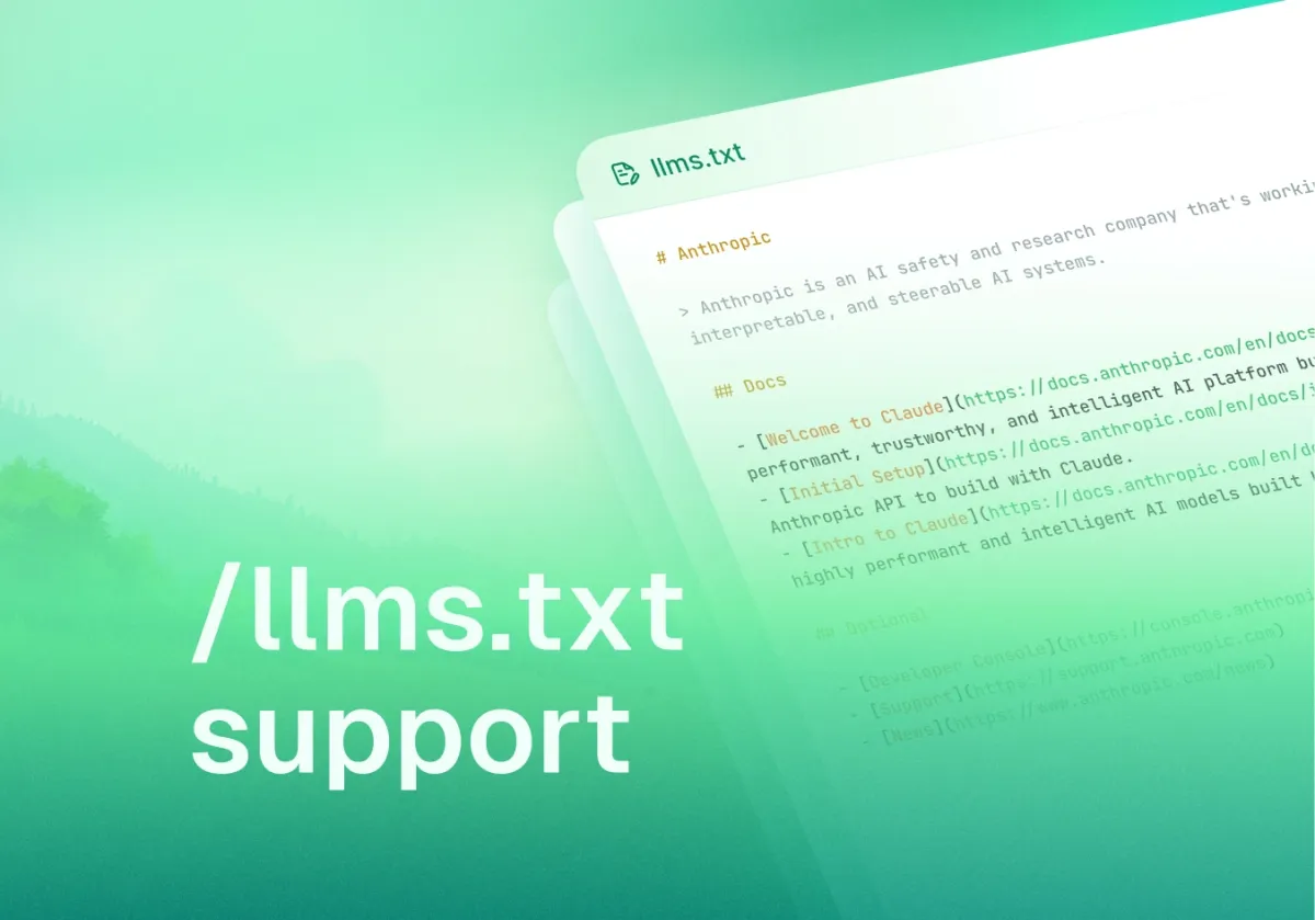 Simplifying docs for AI with /llms.txt