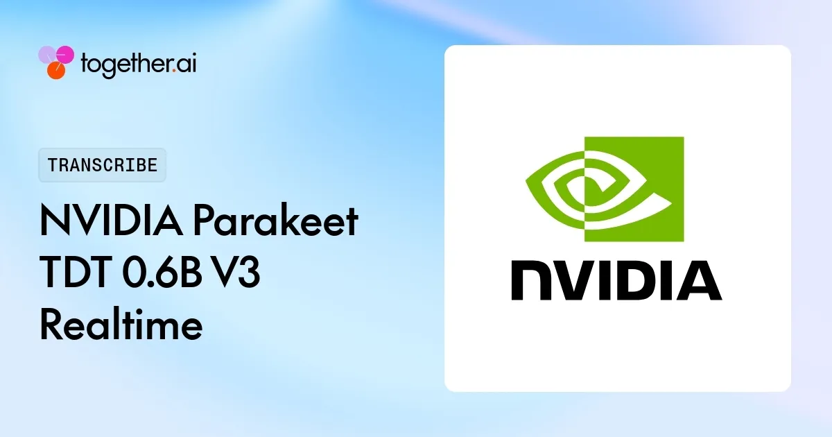NVIDIA Parakeet TDT 0.6B V3 Realtime: Pricing, Benchmarks & Docs Pricing