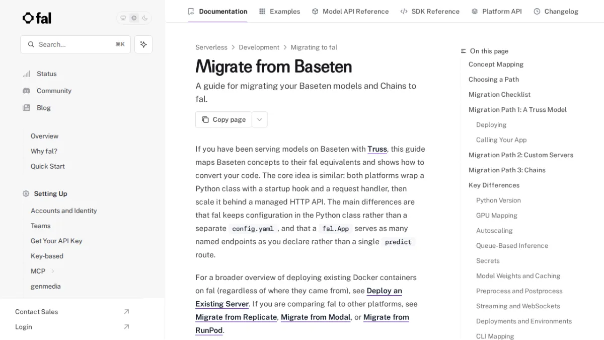 Migrate from Baseten - fal