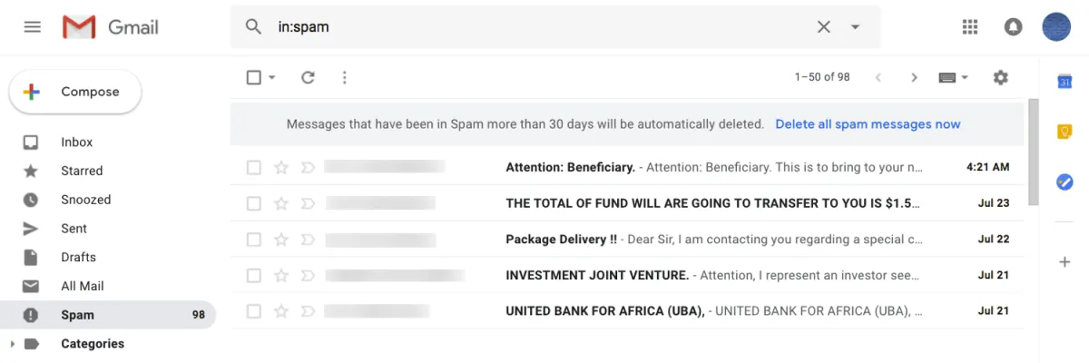 How to stop spam emails and filter out promotional emails