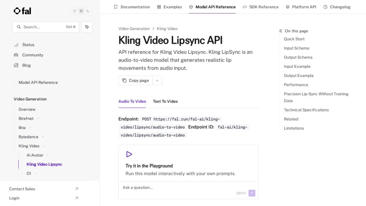 Kling Video Lipsync API - fal