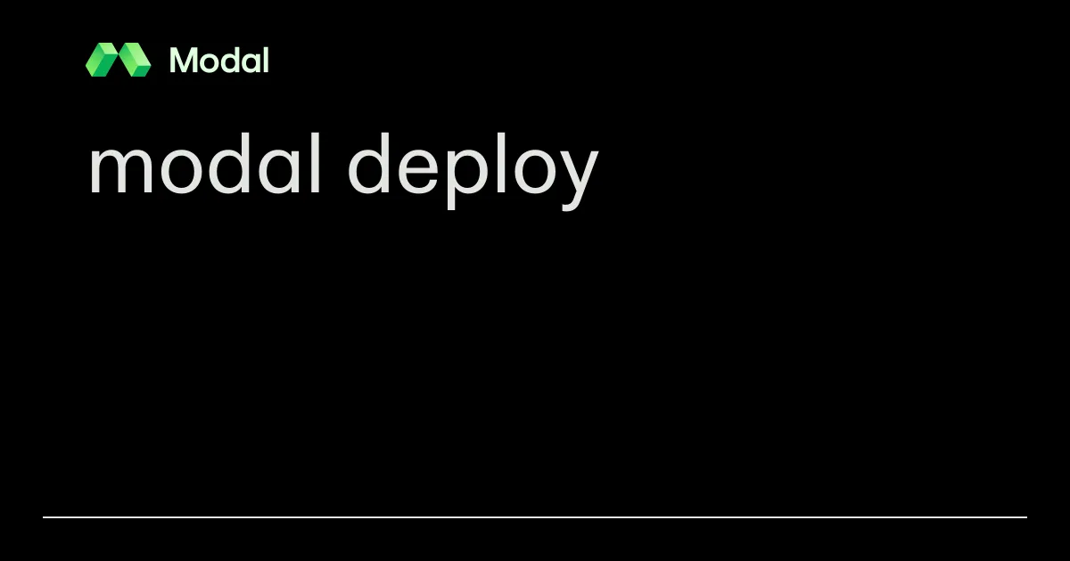 modal deploy