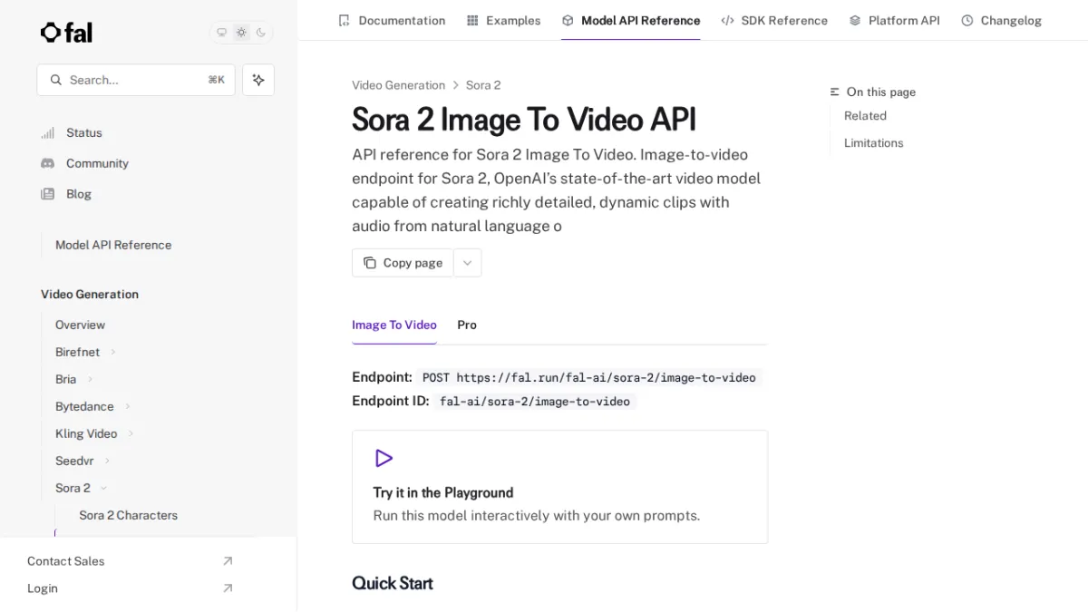 Sora 2 Image To Video API - fal