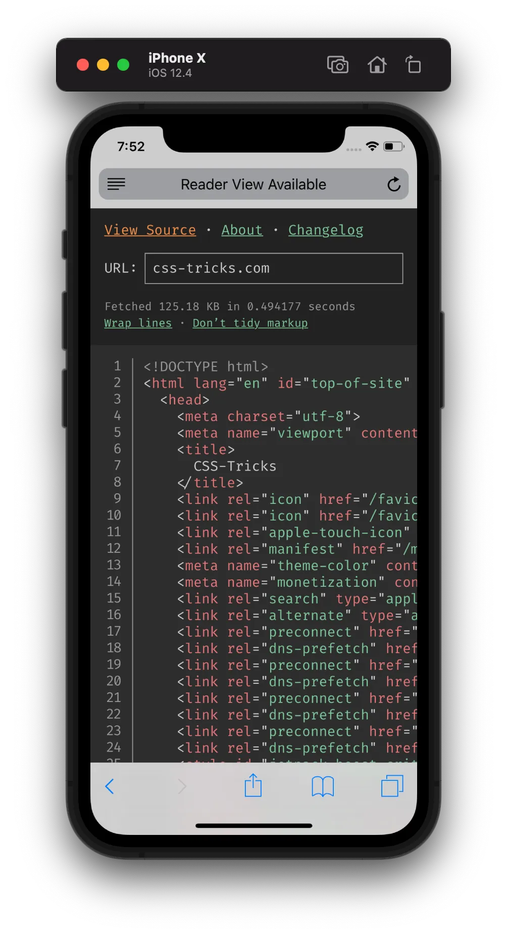 View Source (on Mobile)