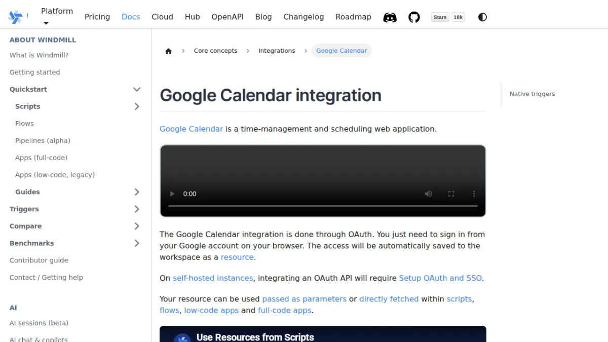 Google Calendar integration