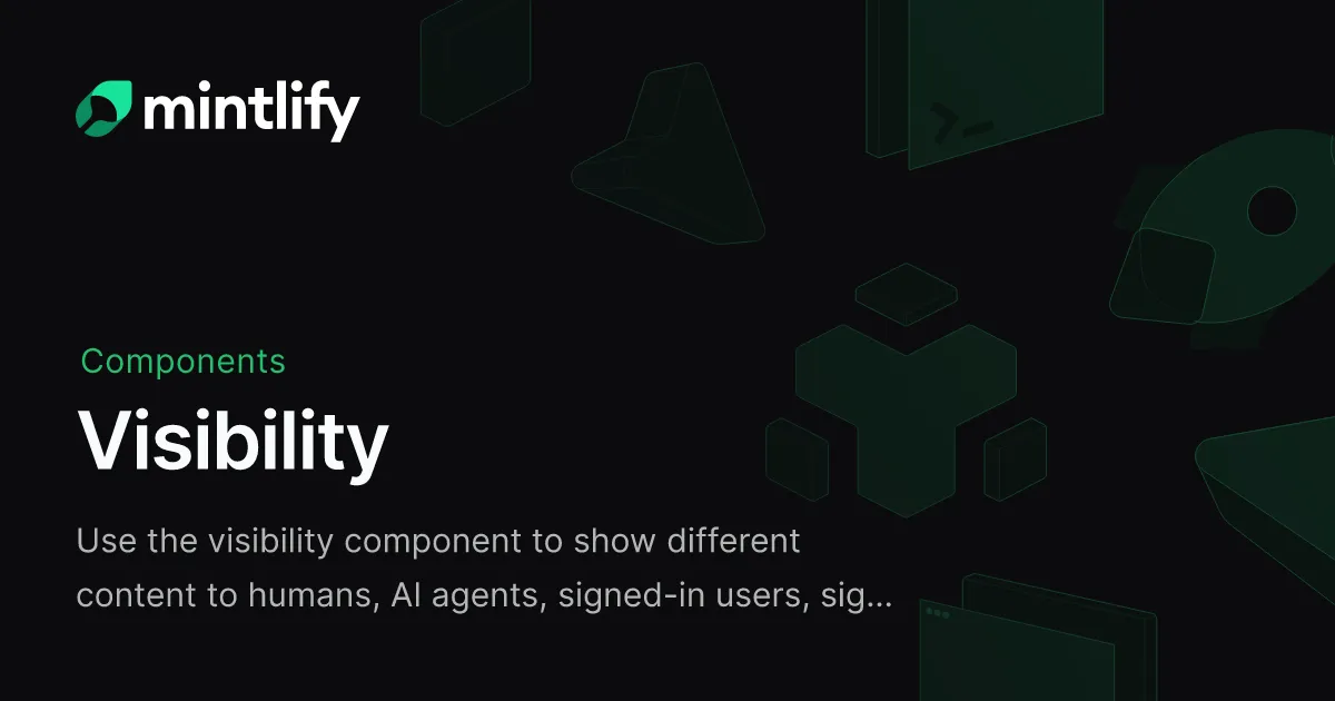 Visibility - Mintlify