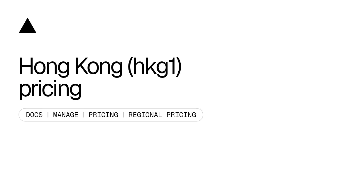 Hong Kong (hkg1) pricing