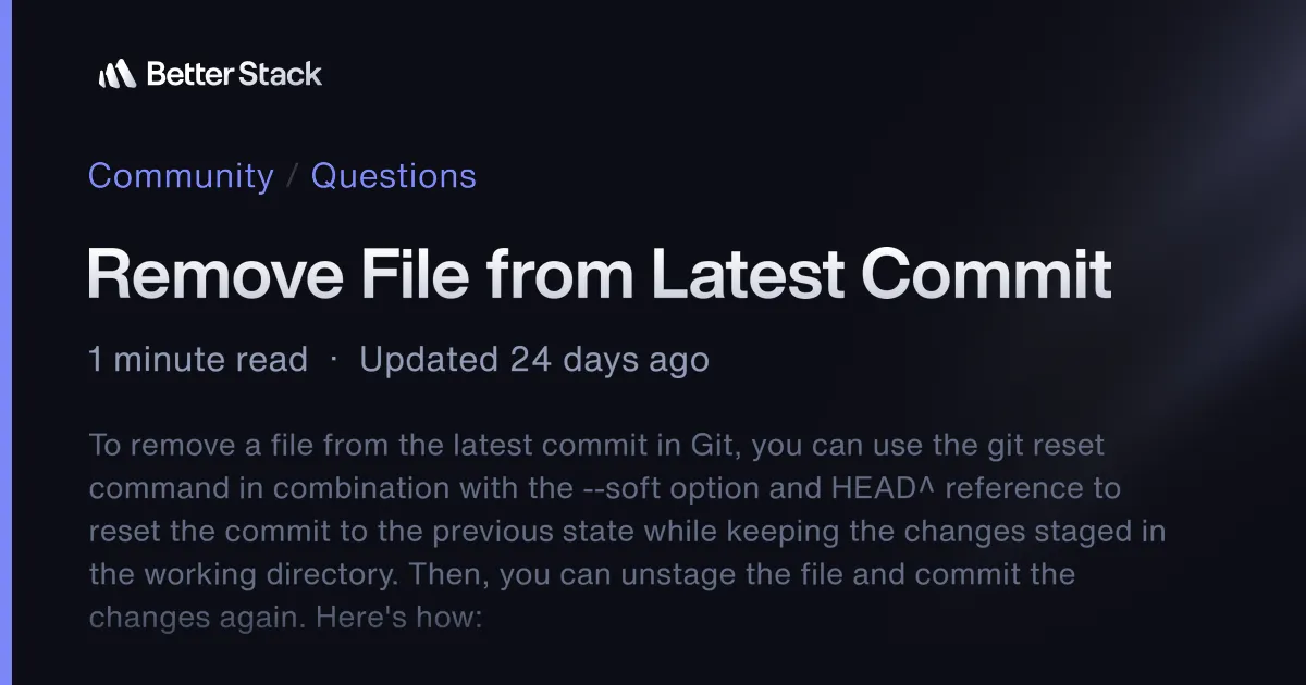 Remove File from Latest Commit
