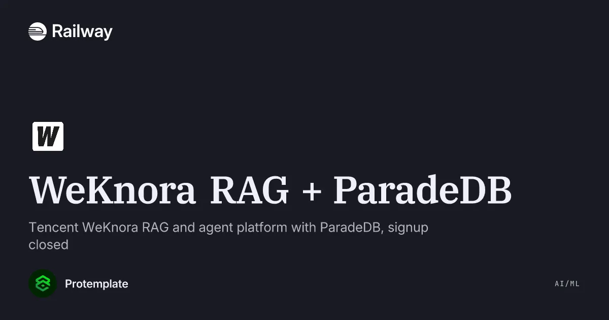 Deploy & Host WeKnora RAG + ParadeDB