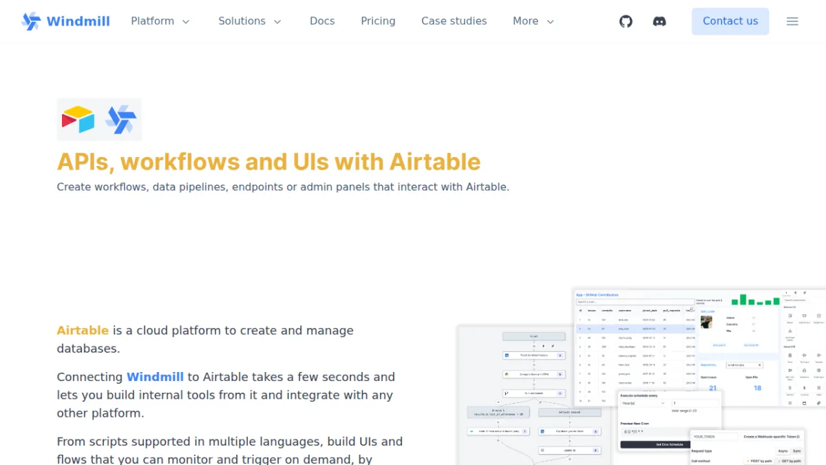 APIs, workflows and UIs with Airtable | Windmill