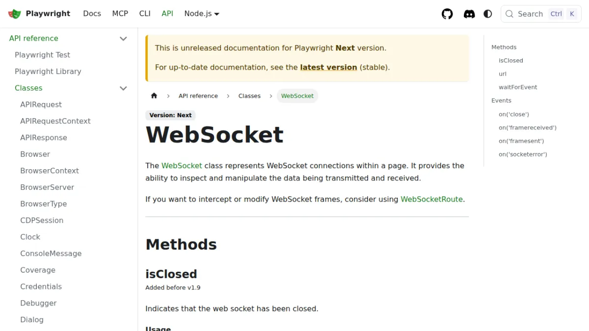 WebSocket | Playwright