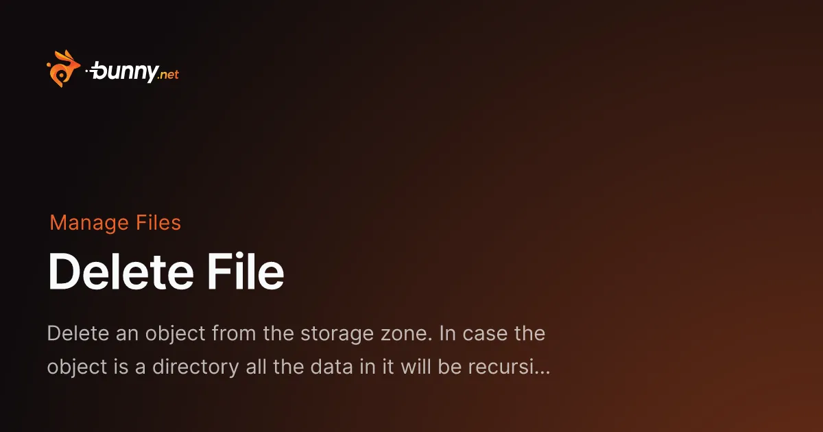 Delete File - bunny.net Documentation