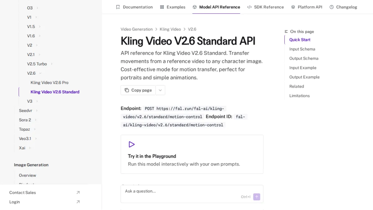 Kling Video V2.6 Standard API - fal