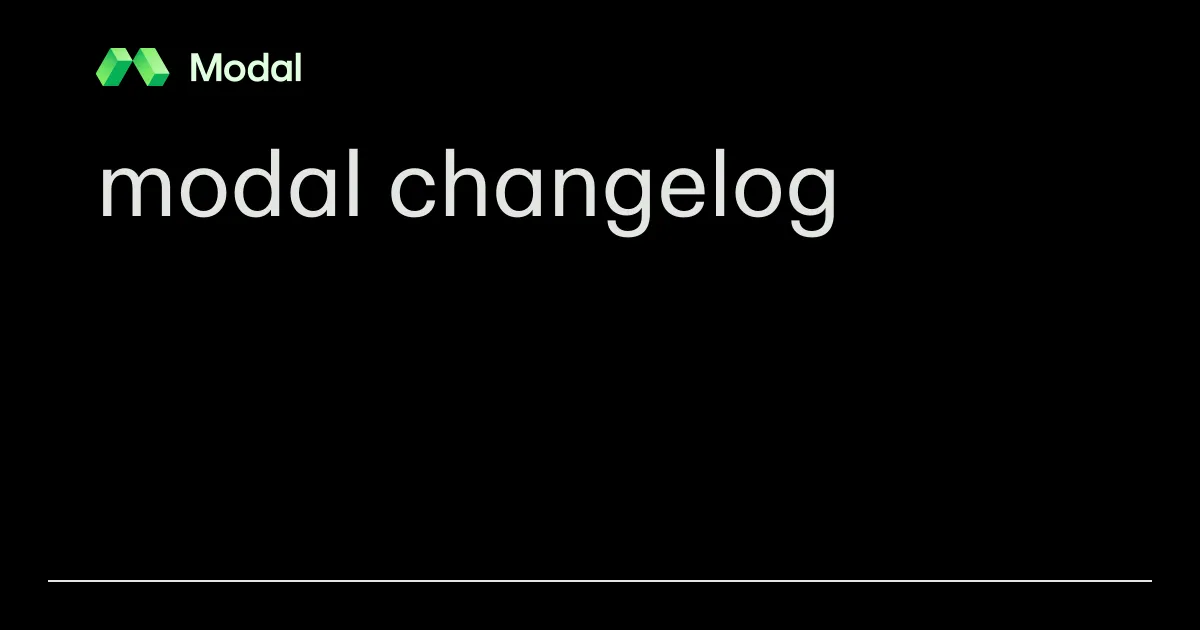 modal changelog