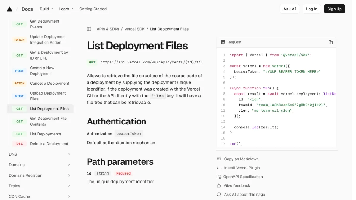 List Deployment Files