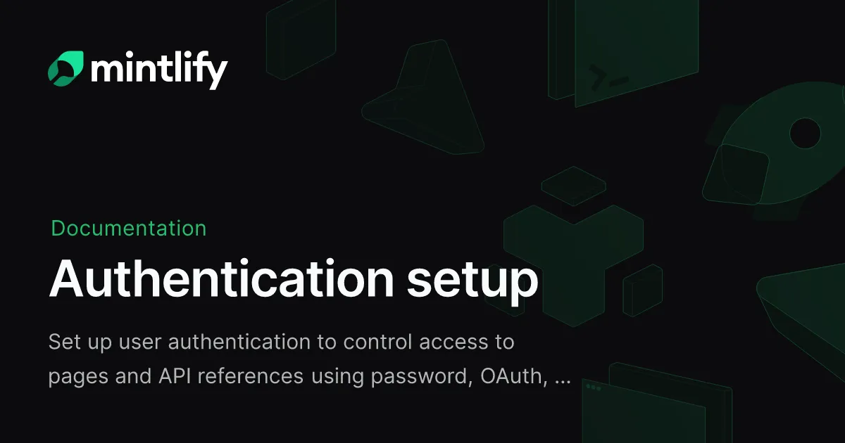 Authentication setup - Mintlify