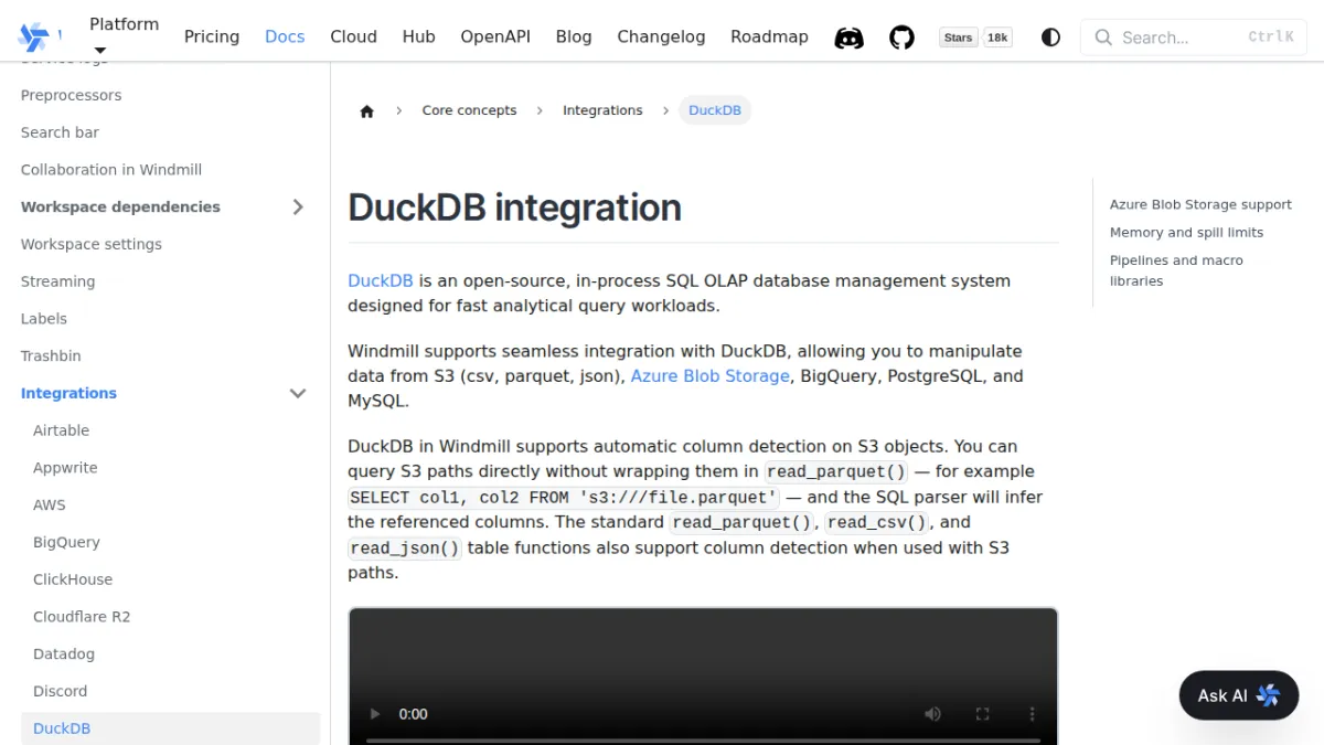 DuckDB integration