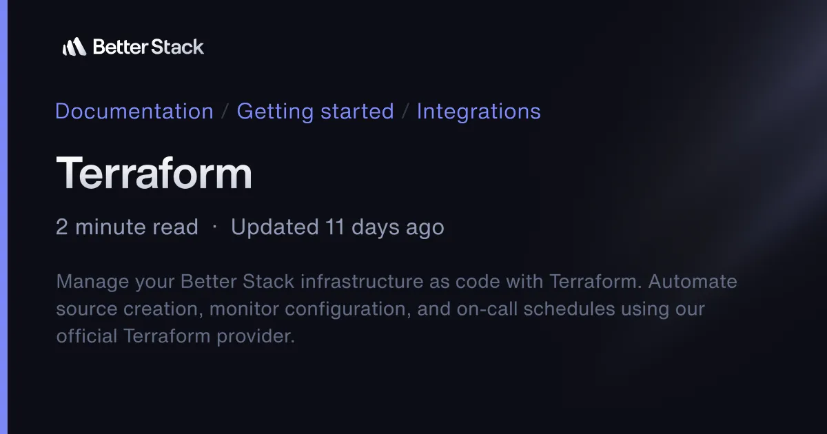 Terraform | Better Stack Documentation
